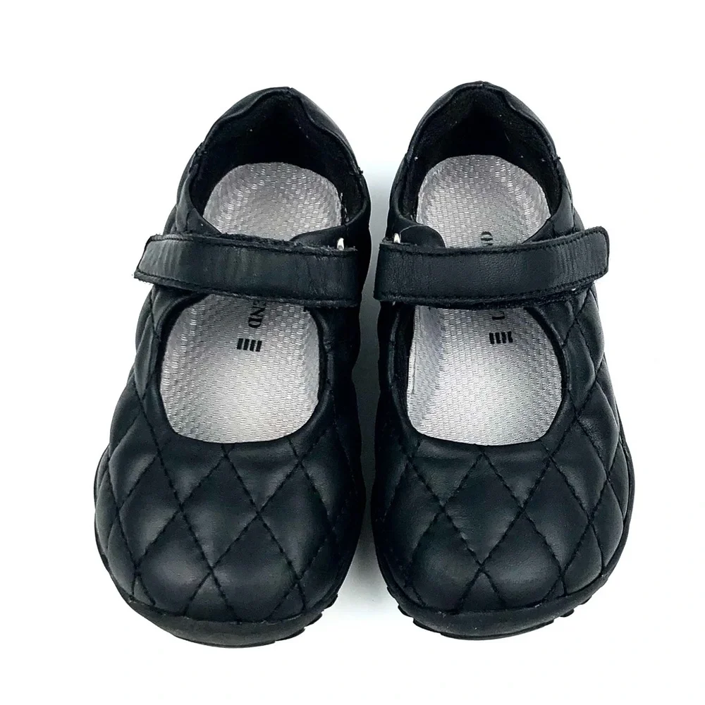 LandsEnd Toddler Black Quilted Leather Mary Jane 7
